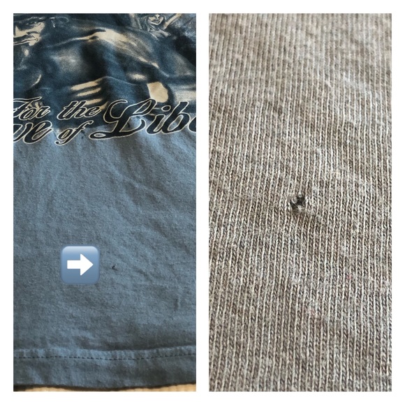 Grunt Style Gray Blue Patriotic Graphic T-shirt - Picture 5 of 8